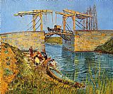 Vincent van Gogh The Langlois Bridge at Arles with Women Washing